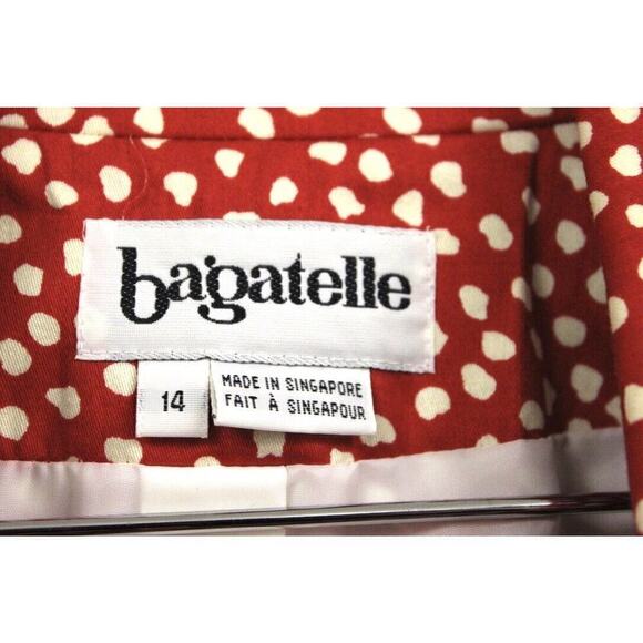 Retro Vtg Bagatelle Shorts Pant Suit 14 Red White Polka Dot NWOT 80s Power Suit - Picture 5 of 9